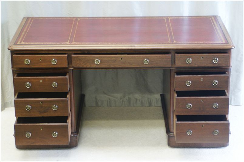 2049 Antique Pedestal Desk c1850 (5)